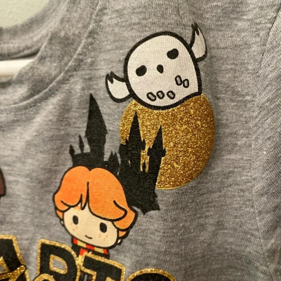 Harry Potter hogwarts is my home kids tee gray cartoon characters medium - Picture 5 of 7